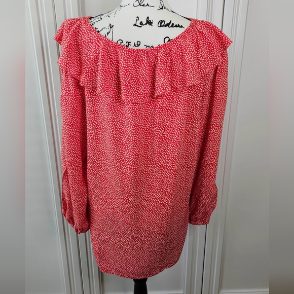 Red Ruffle blouse - Picture 3 of 5